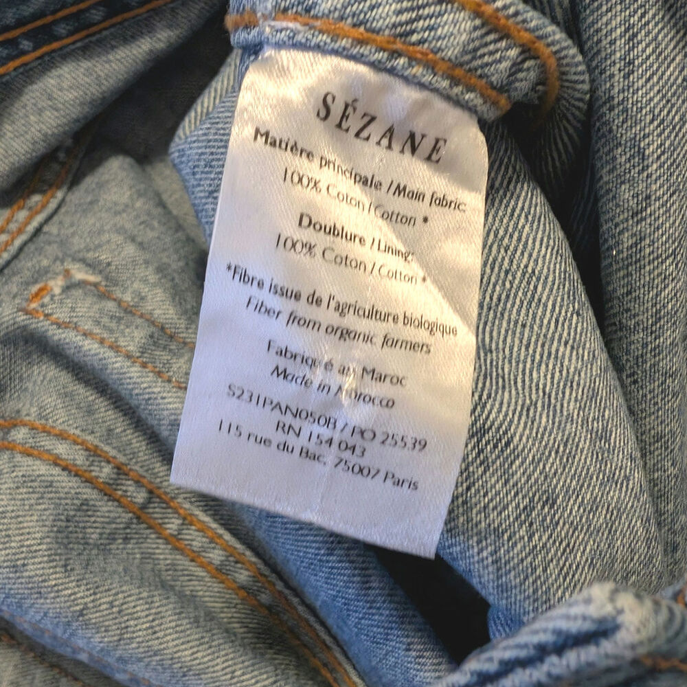 SEZANE Le Crop Wide Leg Ankle Length Jeans Denim Blue, size FR 40/US 8, EUC - Picture 8 of 12